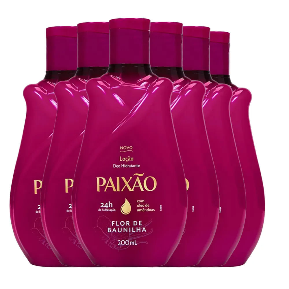 kit Loção Hidratante Paixão Flor De Baunilha 200ml  - 6 Unidades em Oferta na Shopee