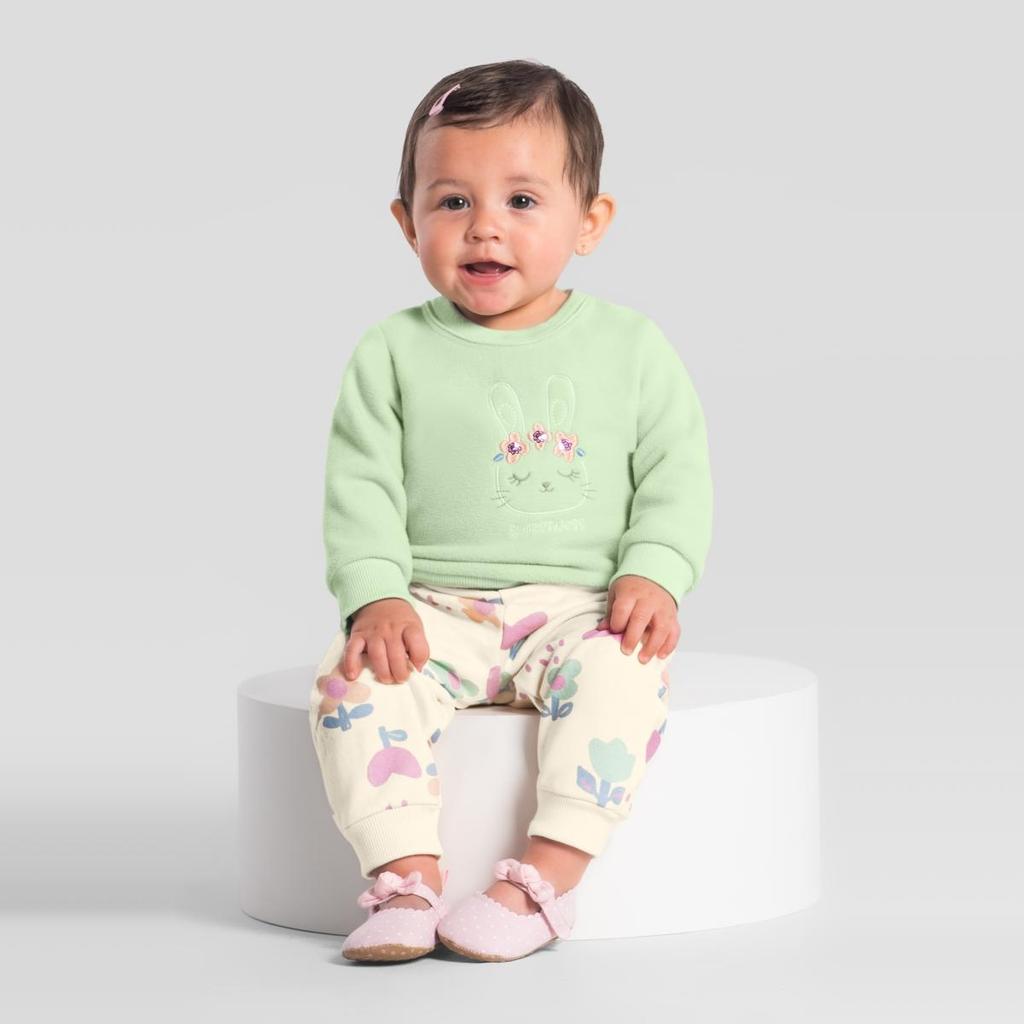 Conjunto bebê menina peluciado Brandili Baby