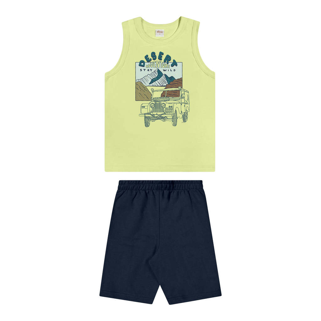 Conjunto Infantil Menino Radical Elian Verde em Oferta na Shopee