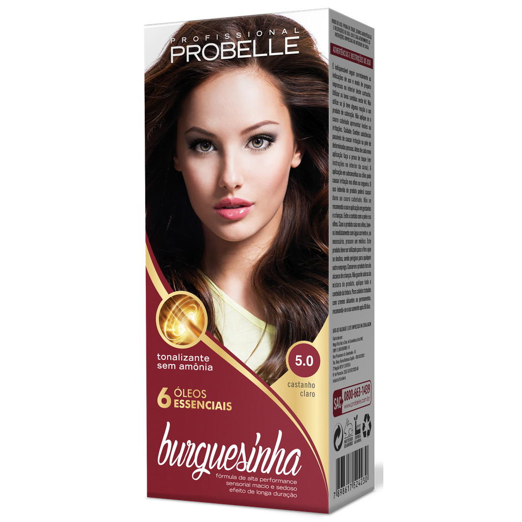 Tonalizante Burguesinha 50g 5.0 - Castanho Claro Probelle probelle