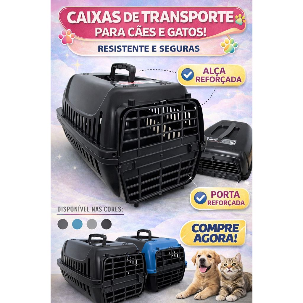 Caixa De Transporte Pet Para Cães Gatos Coelhos N3 Brinqpet