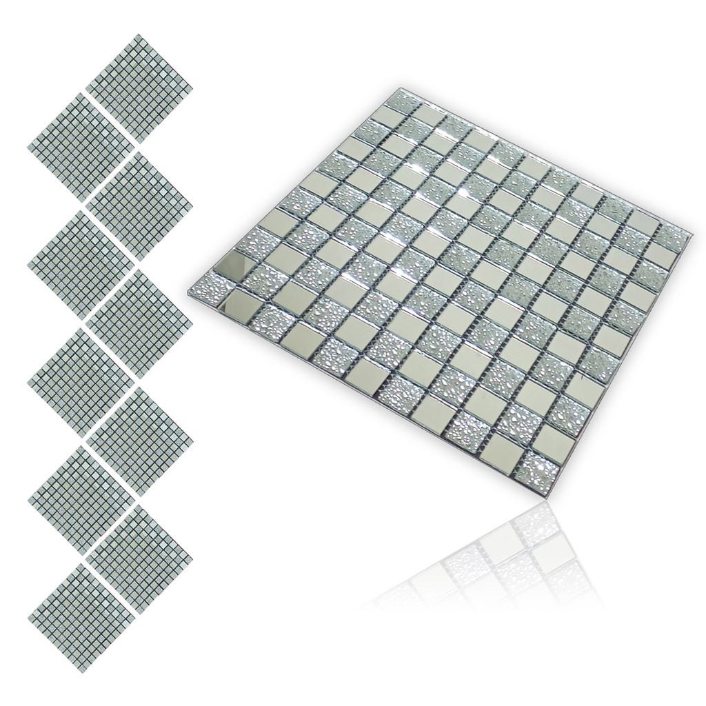 Pastilha De Vidro Adesiva Kit 10 Uni Parede Cozinha Banheiro Sala Decorativa Fácil Aplicacao Moderna Reforma Requintado