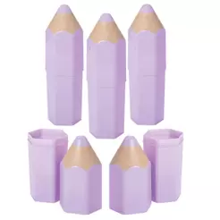 Kit 5 Organizadores Lápis Lilás 3D Lúdico Mesa Porta Objetos Porta Treco Presente Lembrancinha Formatura Plasútil
