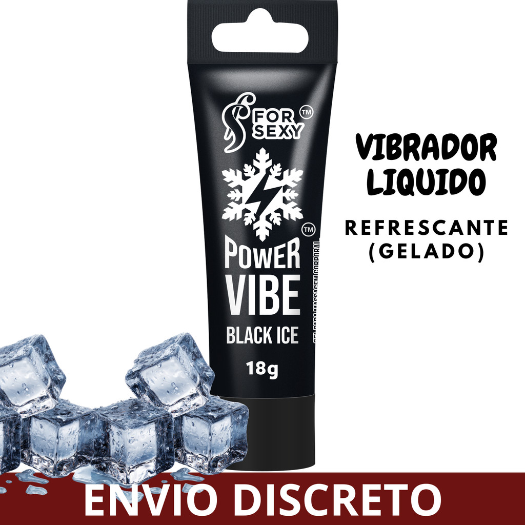VIBRADOR LÍQUIDO EXCITANTE QUE VIBRA, LUBRIFICA E PROVOCA PRAZER REFRESCANTE BLACK ICE HALL PRETO