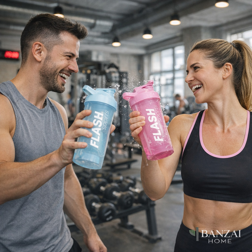 Shakeira 500ml com Esfera Plástica | Coqueteleira Academia Portátil em Oferta na Shopee