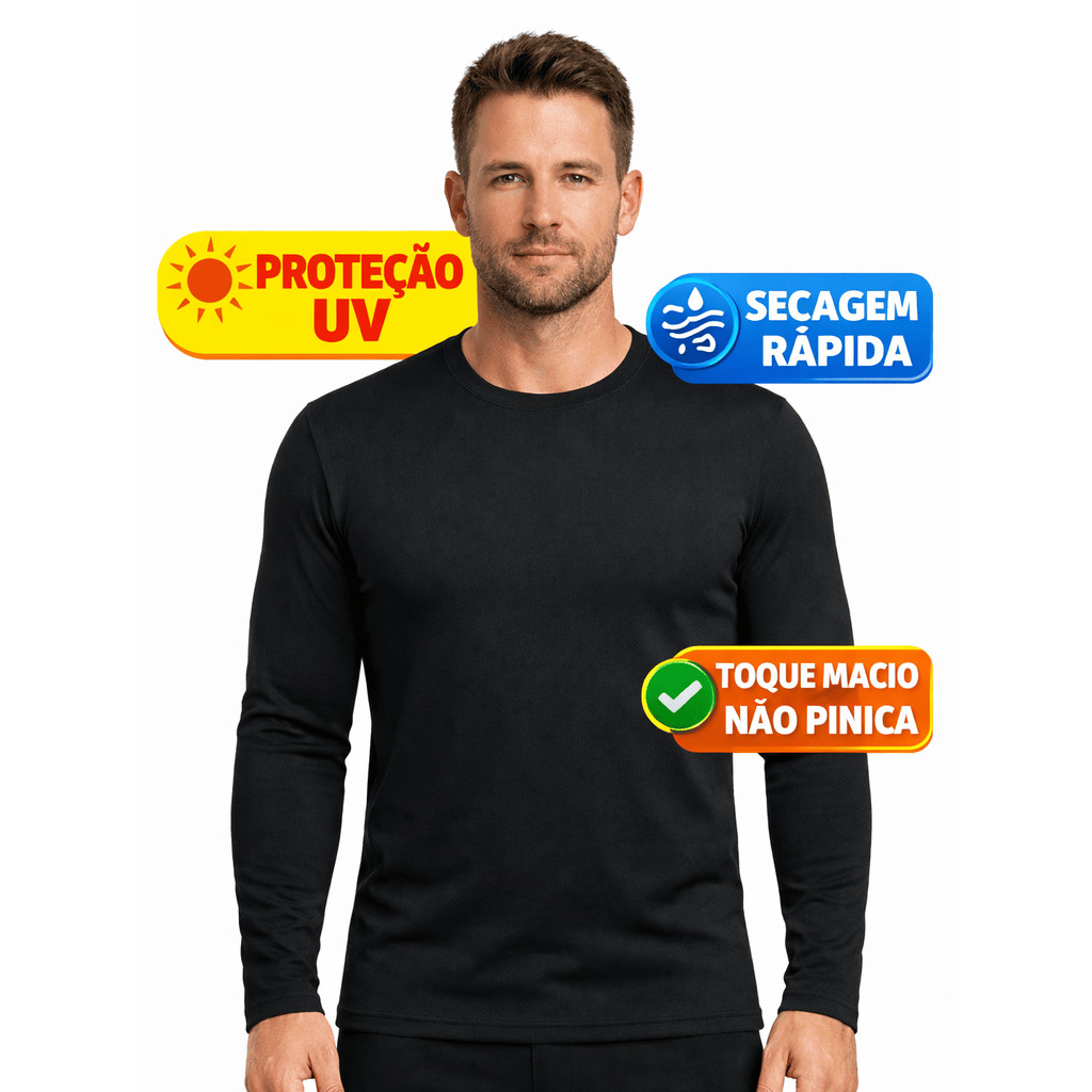 Camisa Térmica Masculina Proteção UV Segunda Pele