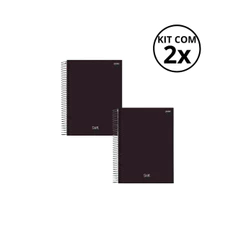 Kit Com 2 Cadernos de Arame PEQUENO 1/4 80 Folhas Capa Dura Stiff - Jandaia
