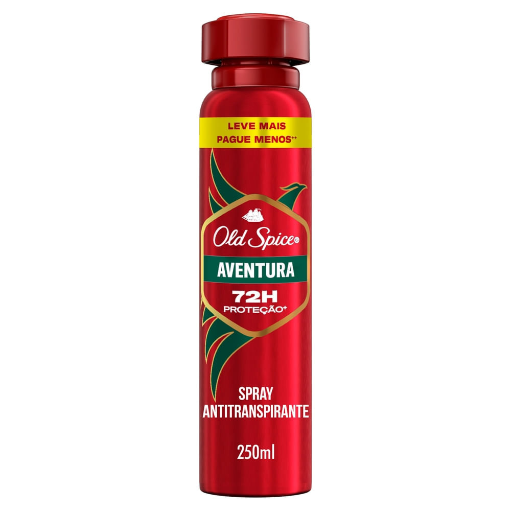 Desodorante Old Spice Aventura Spray Antitranspirante 250ml em Oferta na Shopee