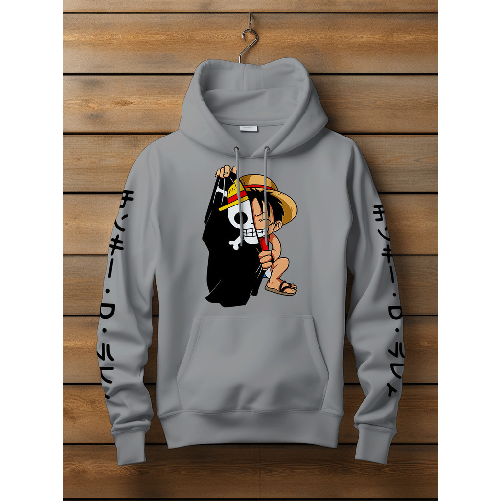 Moletom Canguru Luffy One Piece Blusa Unissex Flanelado Com Capuz Masculino Anime Streetwear Blusa