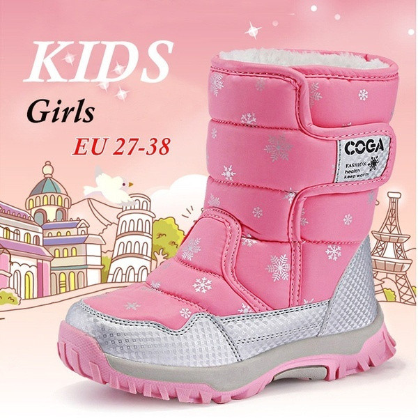 Botas de Neve para Meninos e Meninas, Calçados Impermeáveis de Inverno para Crianças (Pequenas/Maior)
