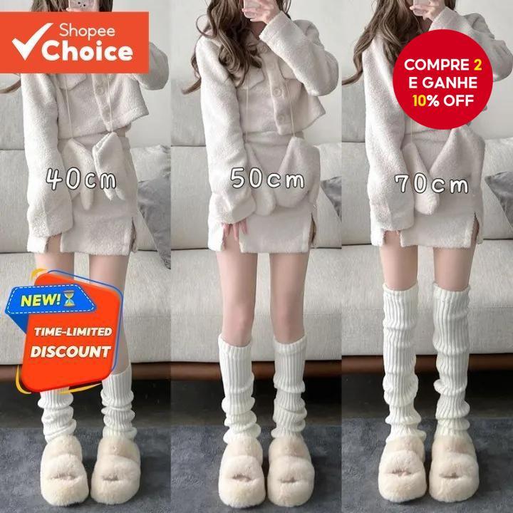 Meias Japonesas Lolita Para Cobertura De Pés – Polainas De Malha Doce 50 Cm Meninas E Mulheres , Acessórios De Uniforme 