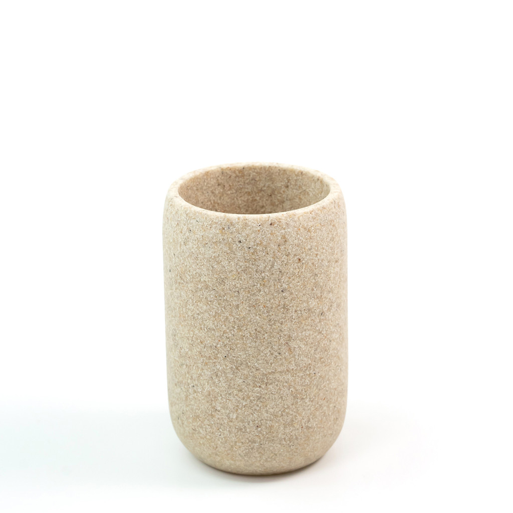 Porta Objeto de Banheiro de Resina Oval Areia - Oikos em Oferta na Shopee