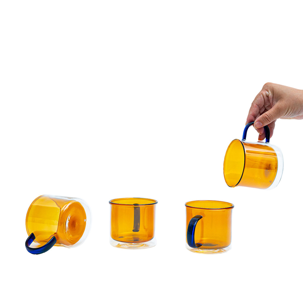 Kit 4 canecas de vidro de café ou chá parede dupla dueto 250ml - Oikos — imagem 2 de 2
