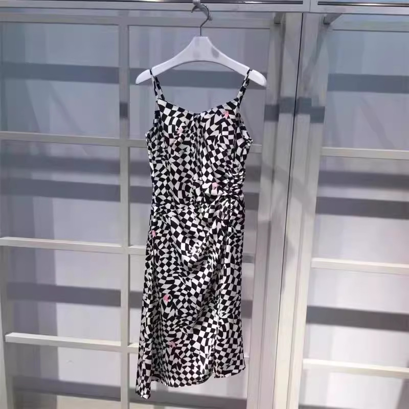 Saia suspensa verão feminino novo estilo xadrez cor combinando Design sentir amor decoração Sexy elegante temperamento l