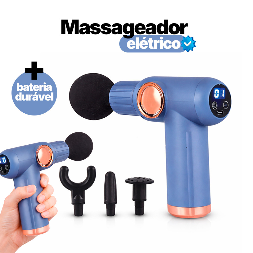 Pistola de massagem elétrica, massageador de tecidos profundos