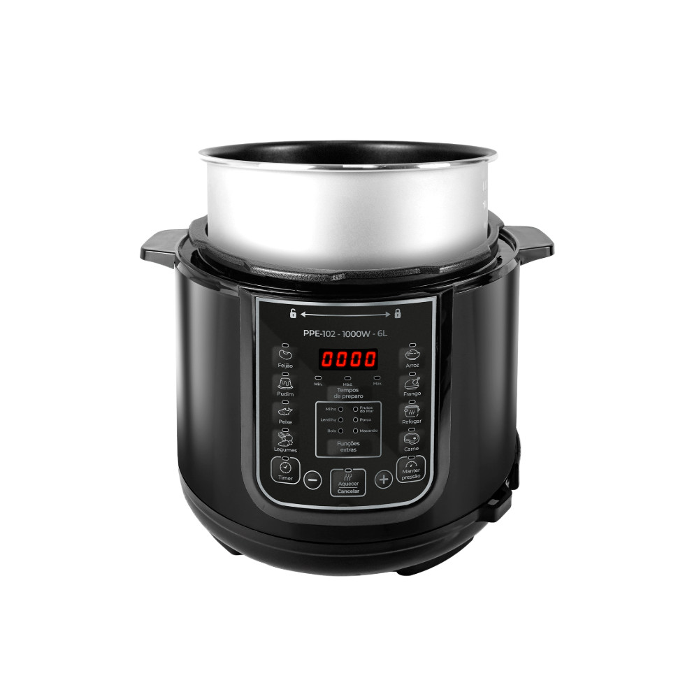 Panela Elétrica de Pressão Kian Ppe-102 1000w 6 Litros Preta - 220v em Oferta na Shopee