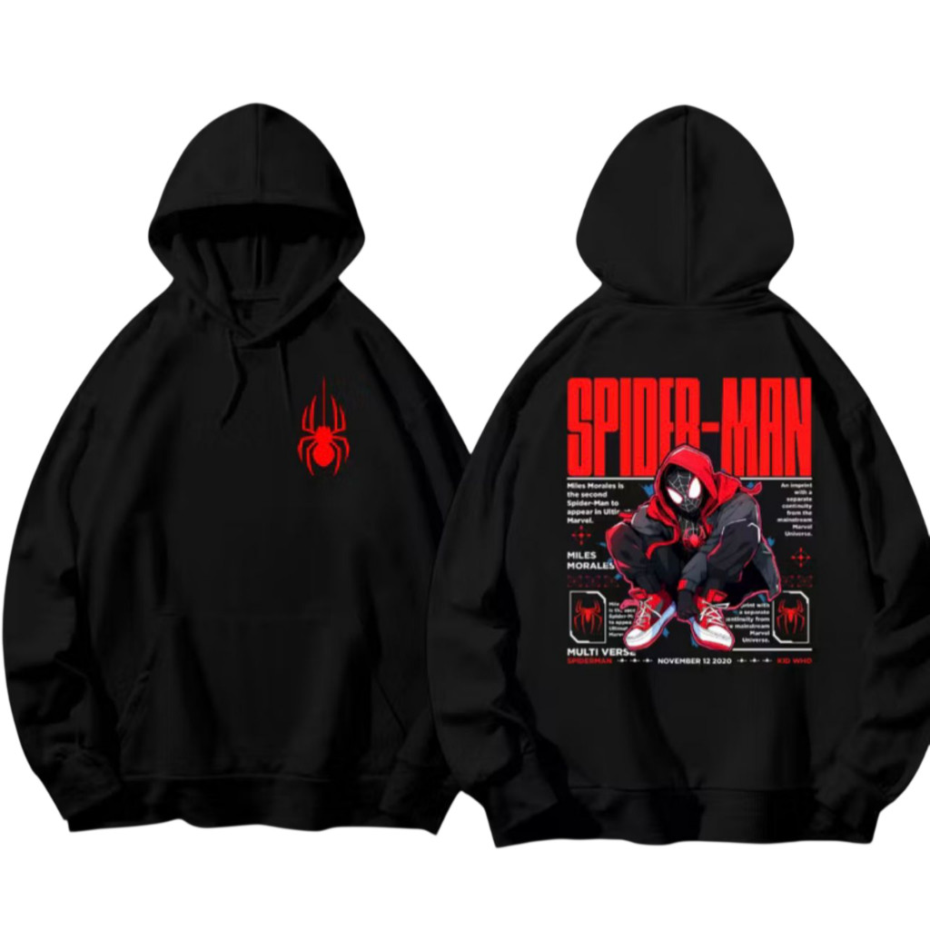Blusa De Frio Moletom Ganguru Spider Man Homem Aranha Algodão Franelado Com Capuz Premium