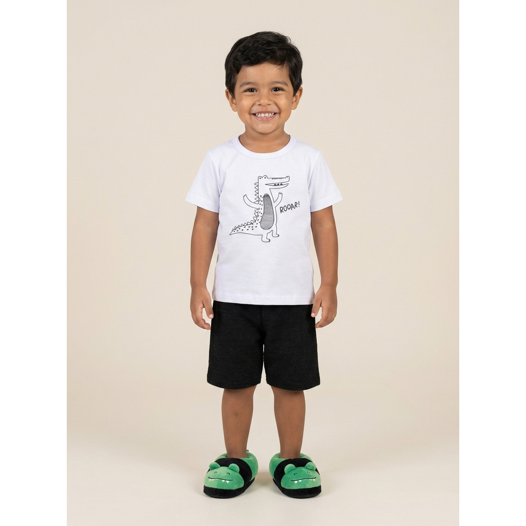 Conjunto infantil menino camiseta e bermuda Fakini
