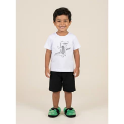 Conjunto infantil menino camiseta e bermuda Fakini