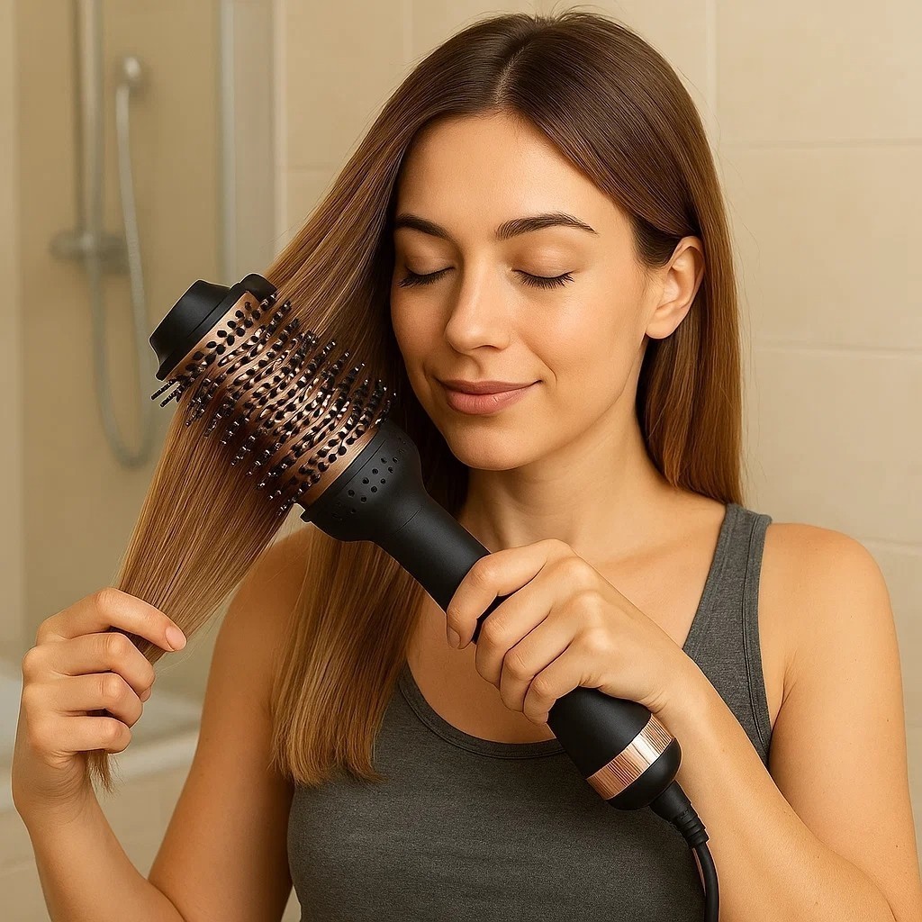 Escova Secadora Cabelo Profissional Bivolt Alisadora Modeladora Volume Secagem Achadinhos