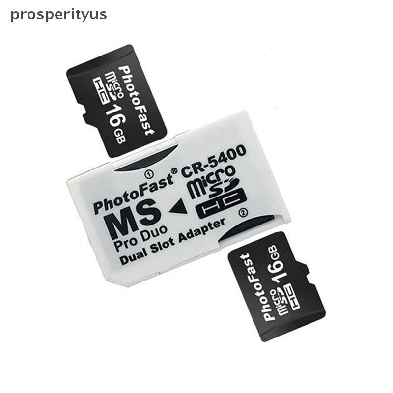 [prosperityus] Venda Quente Micro Dual 2 Slots para Cartão de Memória SD SDHC TF MS Card Pro Duo PSP Leitor Adaptador