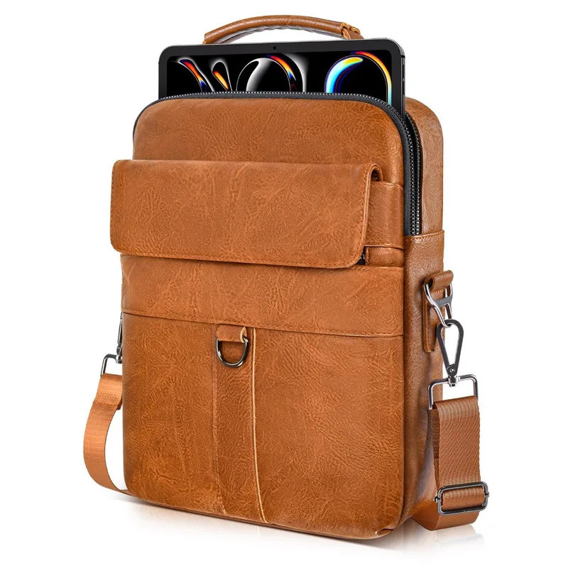 Novo 10-14.1 Polegada Tablet Caso Ajustável Couro Do Plutônio Portátil Manga Com Alça De Ombro À Prova Dwaterproof Água 