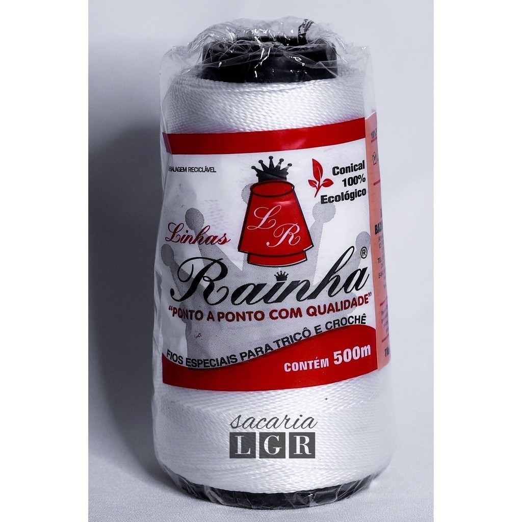 Linha De Crochê Tricô Rainha 500m Fio Grosso Branco em Oferta na Shopee