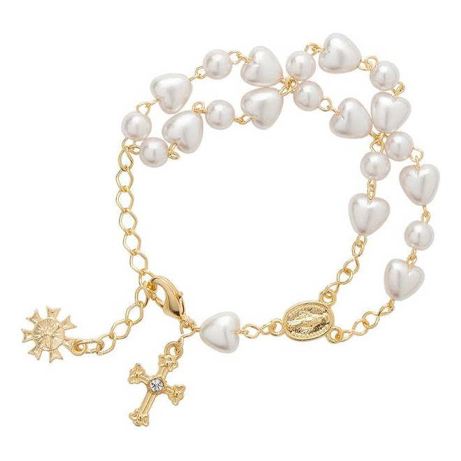 Pulseira Pérola Duas Dezenas De Coração