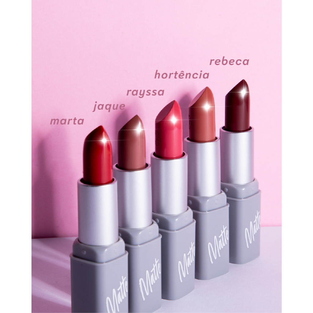 Batom Matte Ana Hickmann | Alta Pigmentação e Longa Duração | Acabamento Matte | Várias Cores
