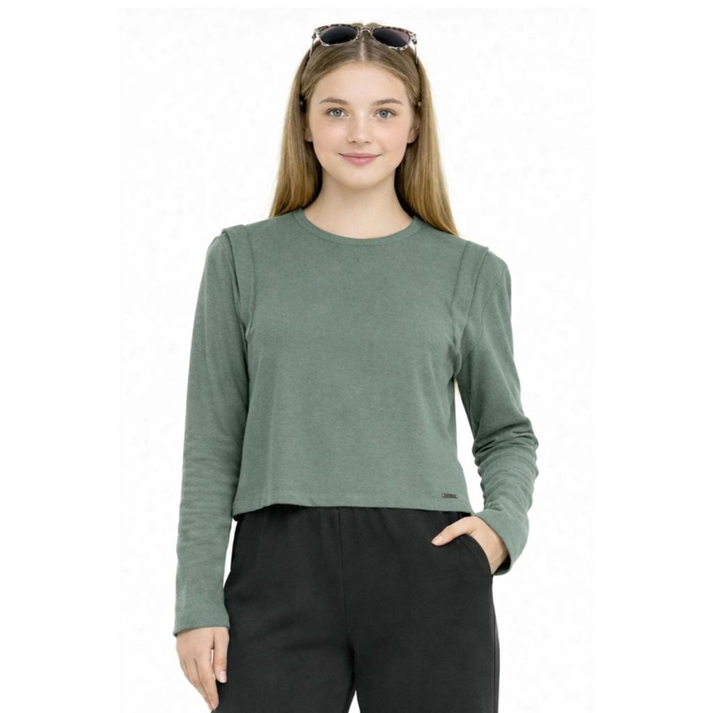 Blusa Juvenil Menina em Moletinho Elian Beats Verde