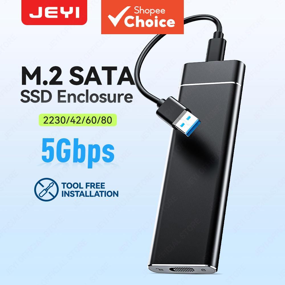 Adaptador de Gabinete SSD de Alumínio JEYI M.2 SATA, USB 3.1 (6 Gbps) para SSD SATA M-Key/(B+M) Key, Case Externo