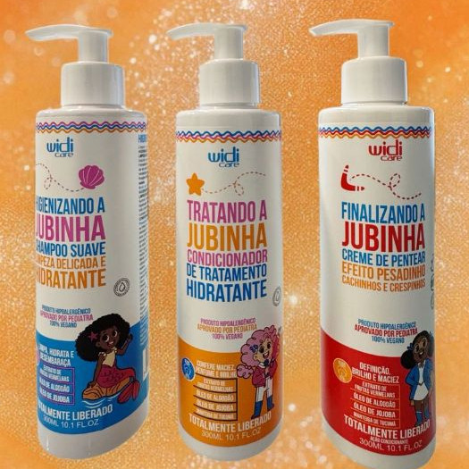 Kit Widi Care Jubinha Infantil - Shampoo + Condicionador + Creme de Pentear Pesadinho - 300ml