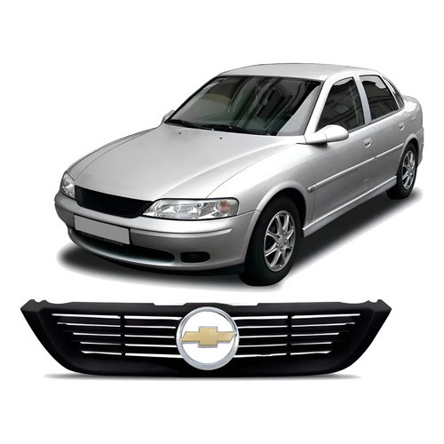 Grade Dianteira Radiador Vectra 1997  2005 Preta Com Emblema Preto