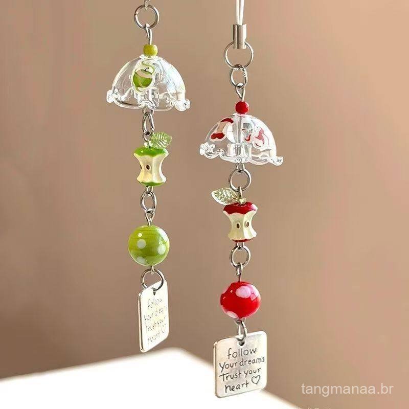Pingente de Sino de Vento em Forma de Maçã Melhores Amigos, Bonito e Versátil Telefone, Bolsa de Câmera, Mochi — R$ 89,00 em Shopee