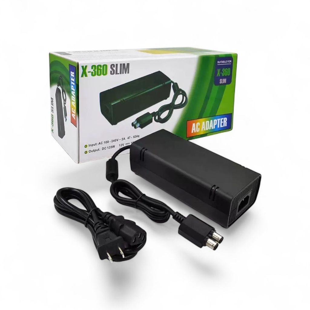 Fonte Para Video Gamer Xbox 360 Slim Video Game Bivolt 110v 220v 2 Pinos