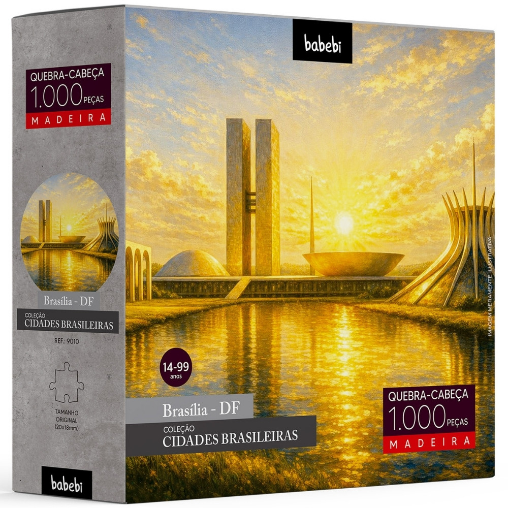 QUEBRA CABEÇA BRASÍLIA 1000 PEÇAS MADEIRA BABEBI PUZZLE CIDADE CAPITAL CONTEMPORÂNEA BRASIL MONTAR