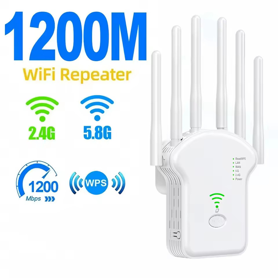 Repetidor Wifi 2800m 6 Antenas Roteador Amplificador De Sinal Modem 1200MBPS em Oferta na Shopee