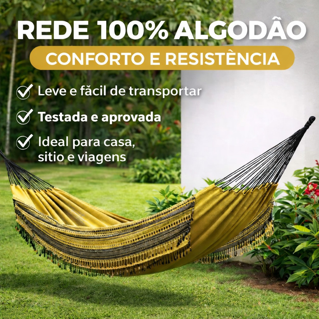 Rede de Dormir Casal de algodão super resistente 100% Algodão