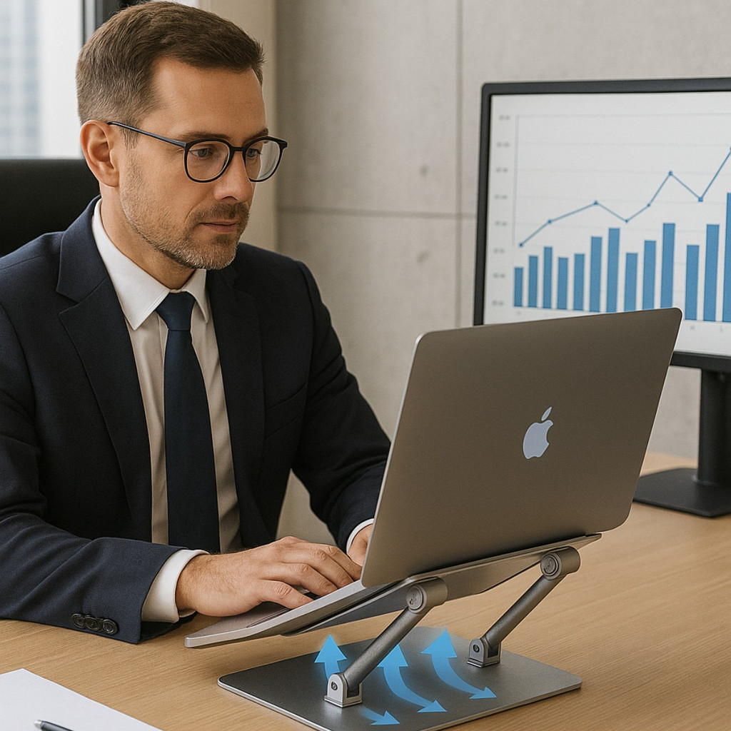 Suporte De Notebook Dobrável Alumínio Portátil | Ajustável