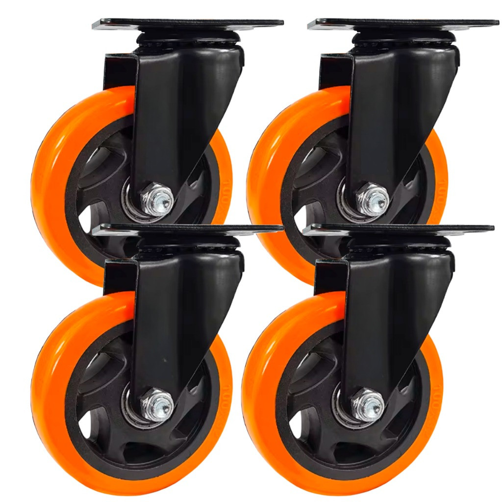 Kit 4 Rodinha para Moveis Reforçada Rodízio Grande 600Kg Roda 3" Polegada 75mm