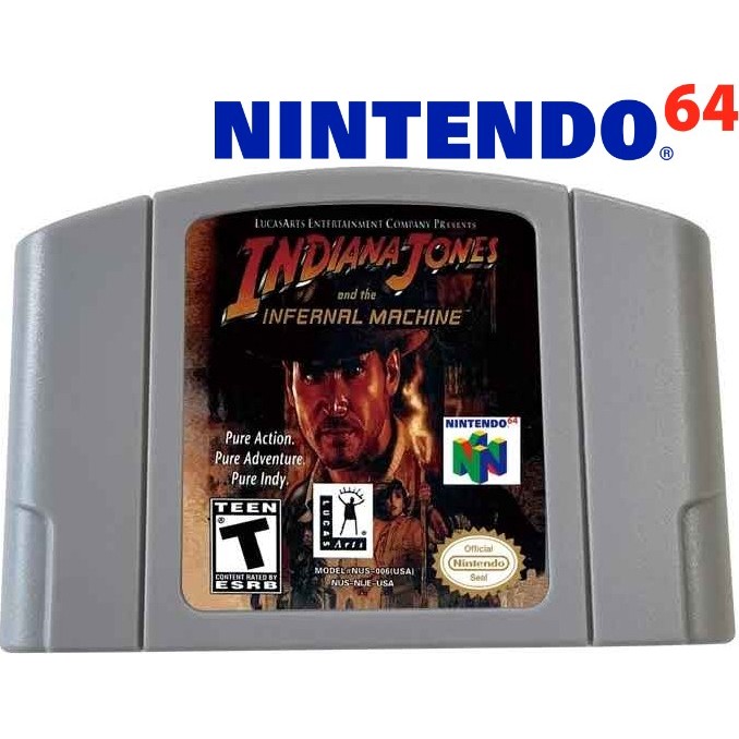 Cartucho Jogo Indiana Jones e a Máquina Infernal Machine Nintendo 64 N64 Fita Versão dos Eua 64 Bits Novo IMPORTADO