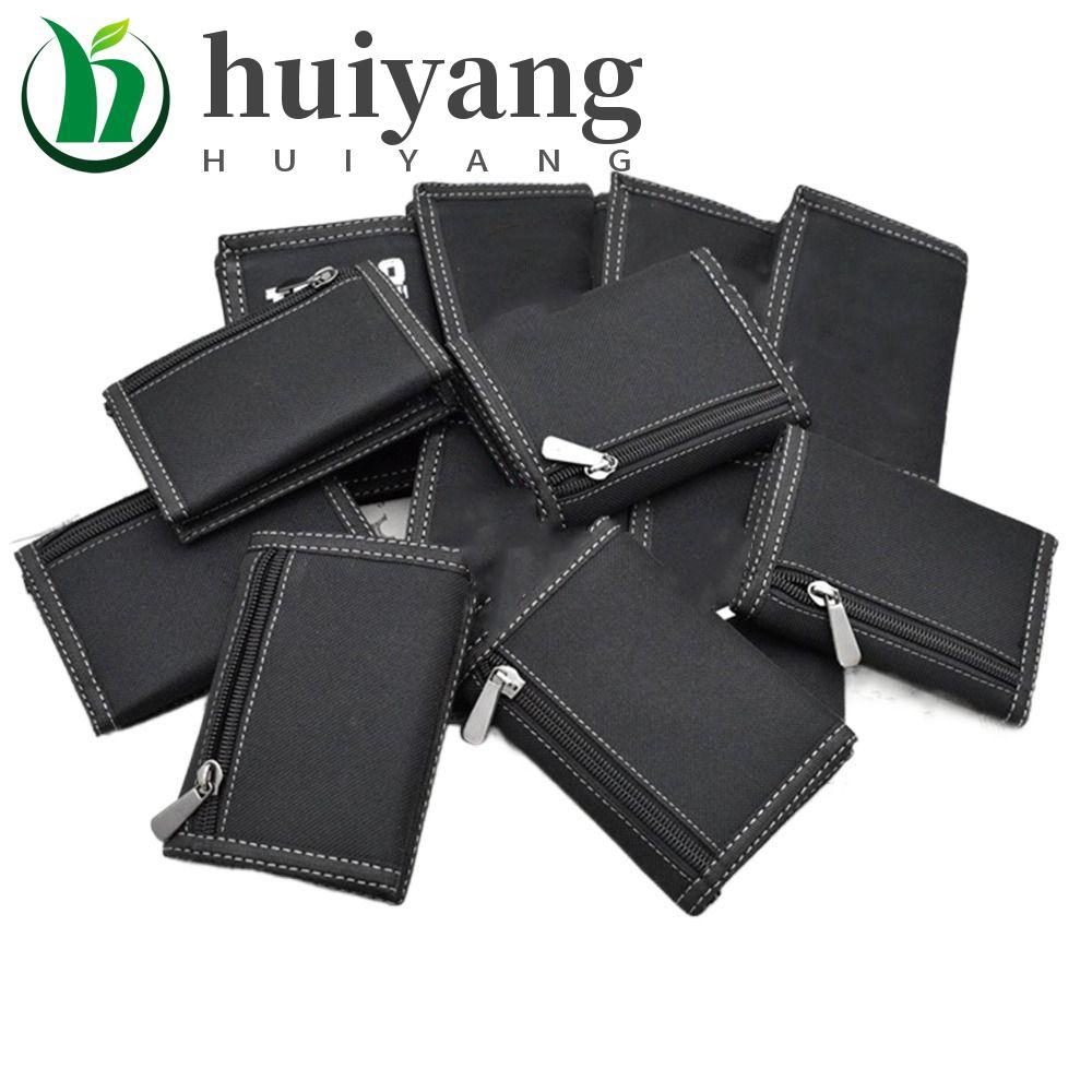 Carteira Curta Masculina HUIYANG , Bolsa De Tecido Oxford De Lazer Com Prendedor De Toque Durável De 3 Dobras