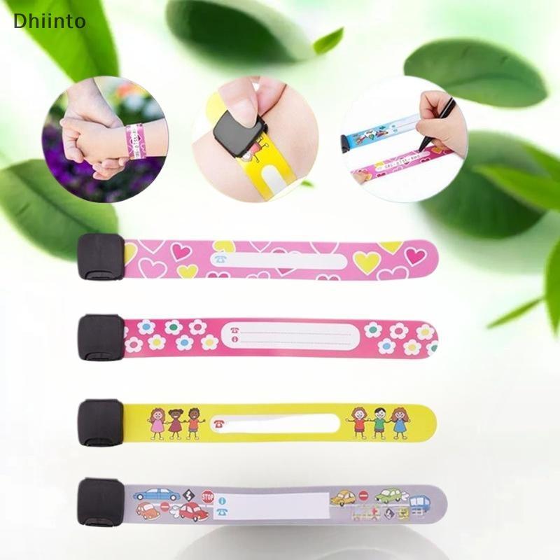 [Dhiint] 10 Peças Pulseira De Reconhecimento De Segurança Para Crianças Ajustável À Prova D'água Reutilizável Viagens Ao