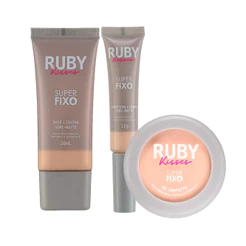 Kit Base + Corretivo + Pó Super Fixo - Ruby Kisses