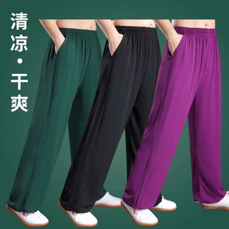 Bloomers homens soltos verão calças finas calças esportivas casuais calças de dança calças de pijama calças de corrida c