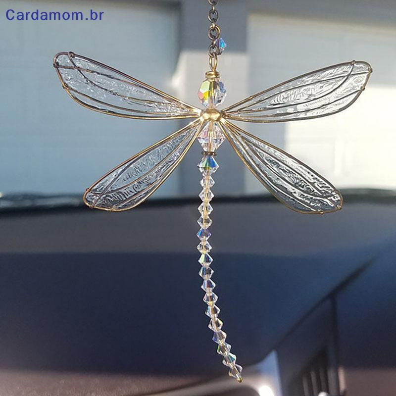 { CARDA } Criativo Asa De Metal Libélula Cristal Suncatcher Jardim Sinos De Vento Borboleta Decoração De Casa Janela Enf