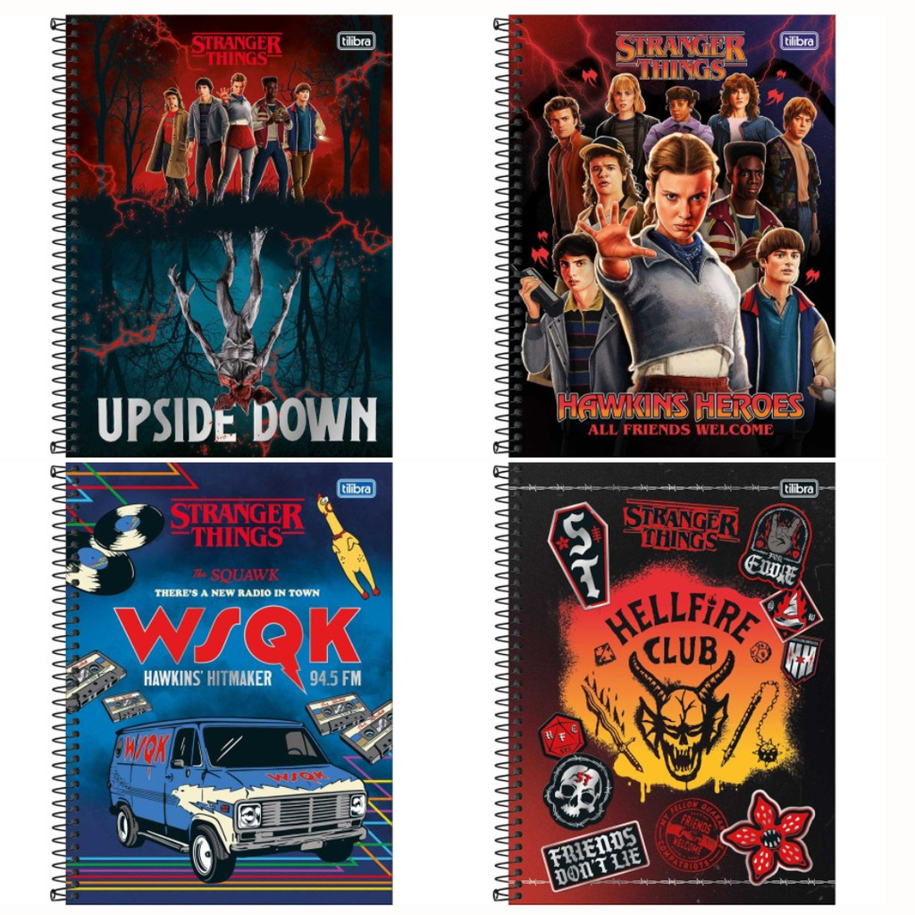 Caderno Espiral Capa Dura Universitário Connect 10 Matérias Stranger Things 160 Folhas - Tilibra em Oferta na Shopee
