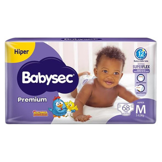 Pacote Fralda Infantil BabySec Premium Galinha Pintadinha Hiper M 68un - Conforto e Alta Absorção