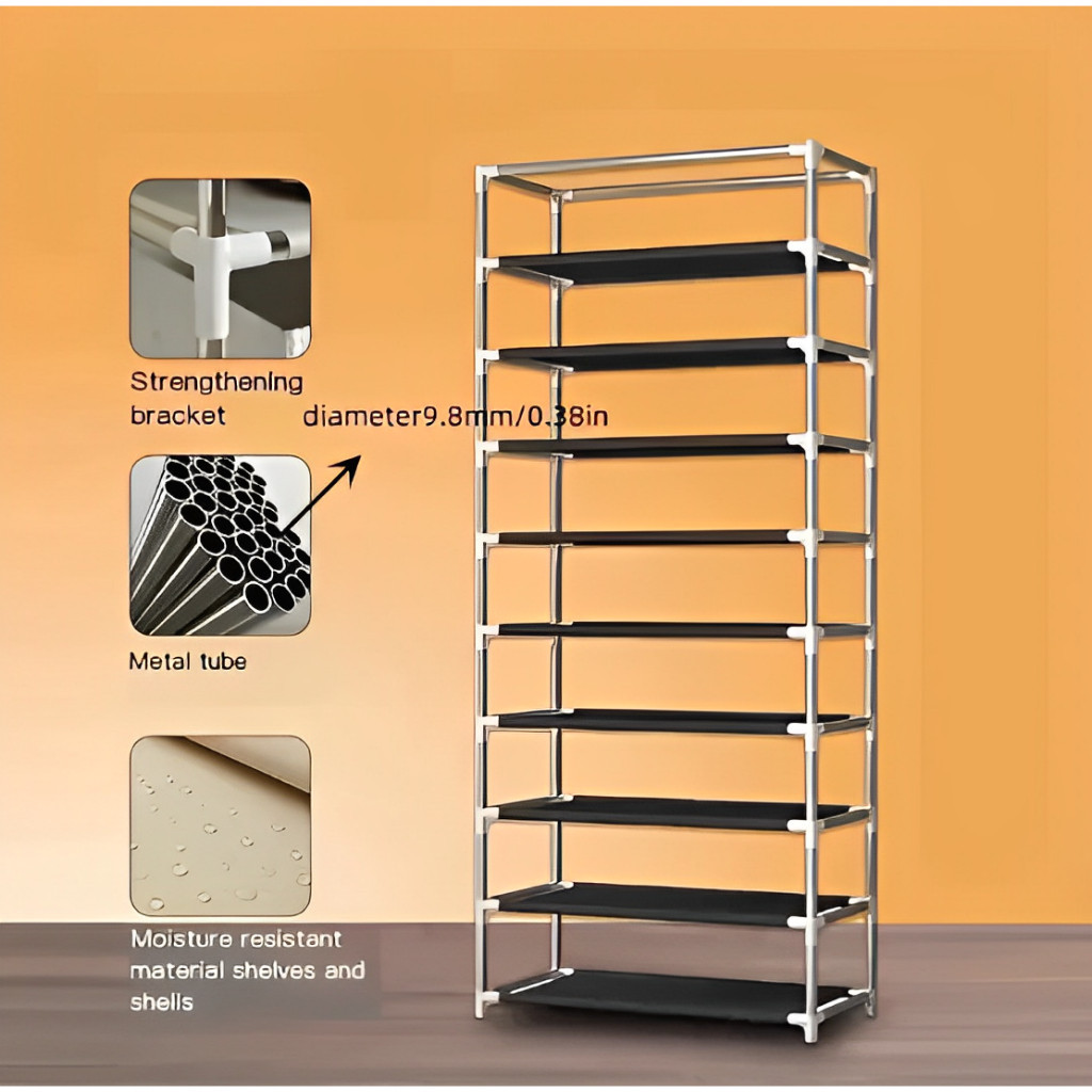 Sapateira Vertical Luxo Inox 27 pares 9 Prateleiras