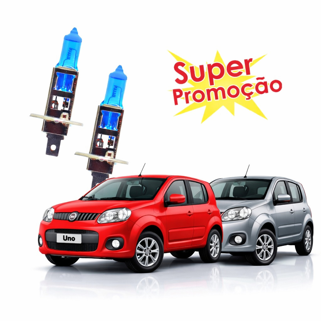 Par Lampada Super Branca Farol de Milha Fiat Uno Vivace 2011 2012 2013 2014 2015 8500K H1